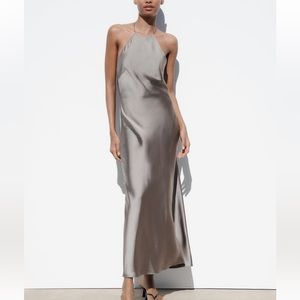 Zara satin slip dress